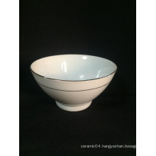 High quality thickening pure white ceramic footed bowl